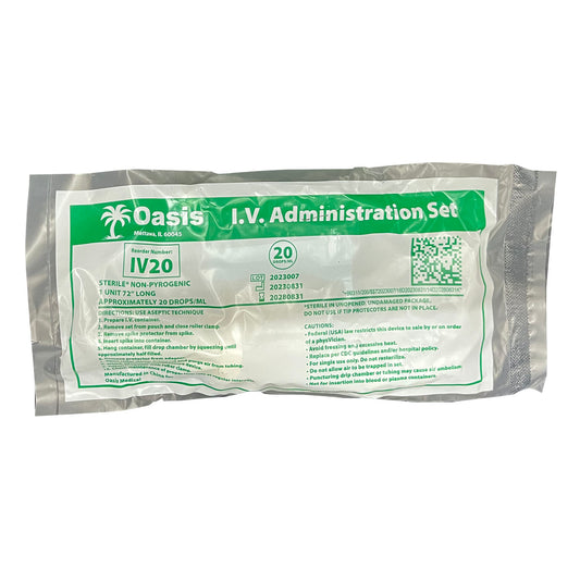 Rx Dripvet IV set 20 drop (72 inch) Not Vented-with Needle-1 Port