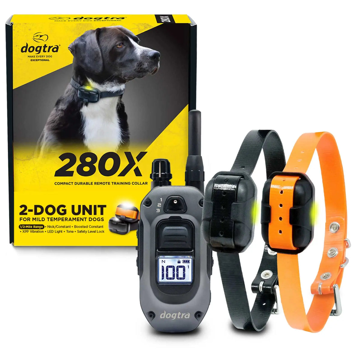 Dogtra 1/2 Mile 2 Dog Remote Trainer Black – 280X-2