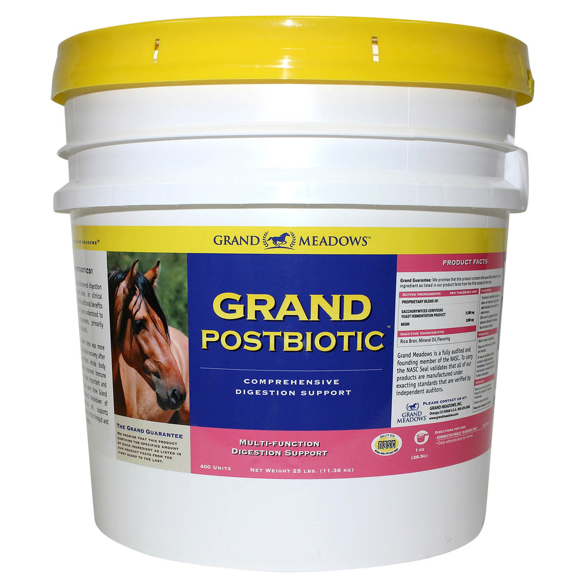 Grand Postbiotic Digestion Supplement for Horses, 25 lb – Equine Gut Health Powder with Postbiotics, Probiotics, Prebiotics – Daily Horse Nutrition for Digestive Balance, Immune Support, Performance