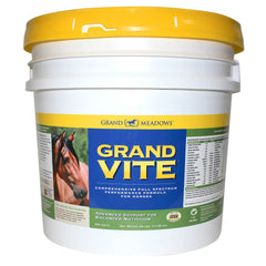 Grand Vite Horse Vitamins Supplement, 25 lb – Full Spectrum Equine Vitamins, Minerals, Amino Acids, Biotin, Omega – Daily Nutritional Support for Coat, Digestion, Senior & Breeding Horses
