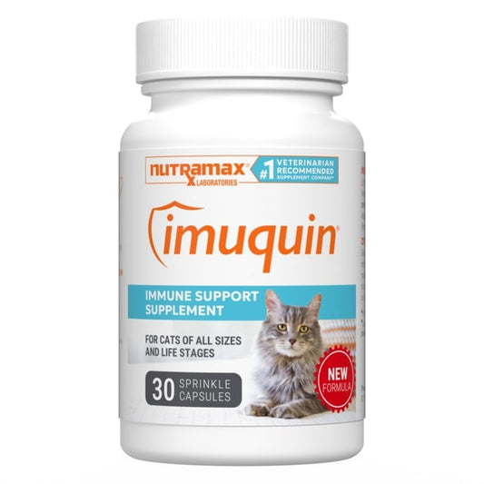Nutramax Imuquin Immune Health Supplement Powder for Cats, With Beta Glucans, With Astaxanthin, 30 Sprinkle Capsules