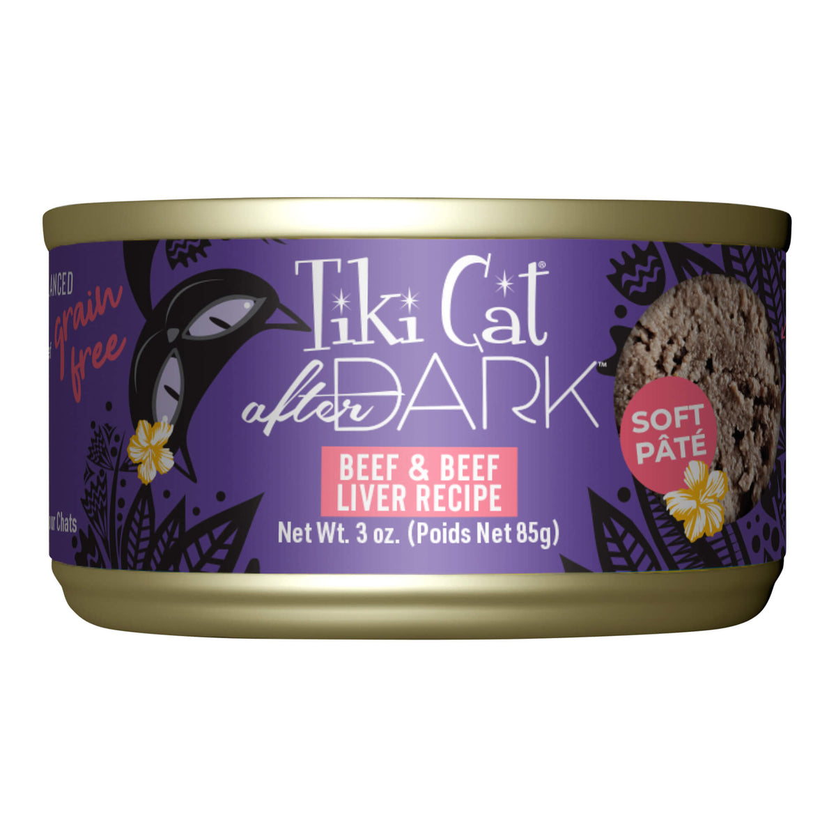 Tiki Cat After Dark Pate Wet Cat Food, Beef & Beef Liver, 3 oz. Cans, 12 Count