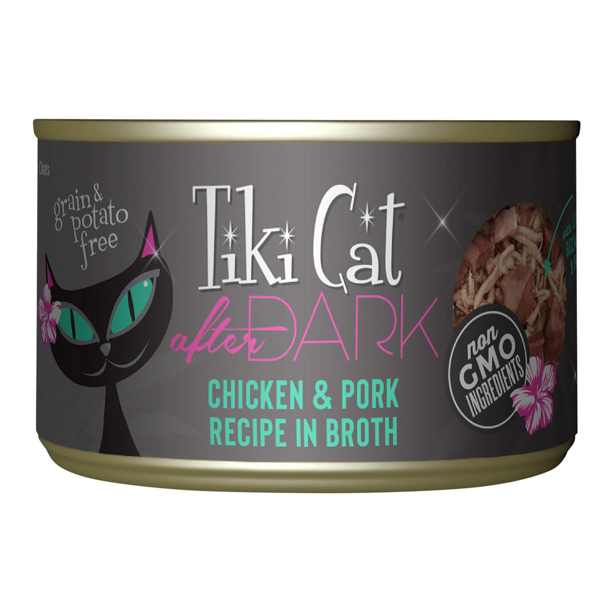 Tiki Cat After Dark Wet Cat Food, Chicken & Pork, 5.5 oz. Cans, 8 Count