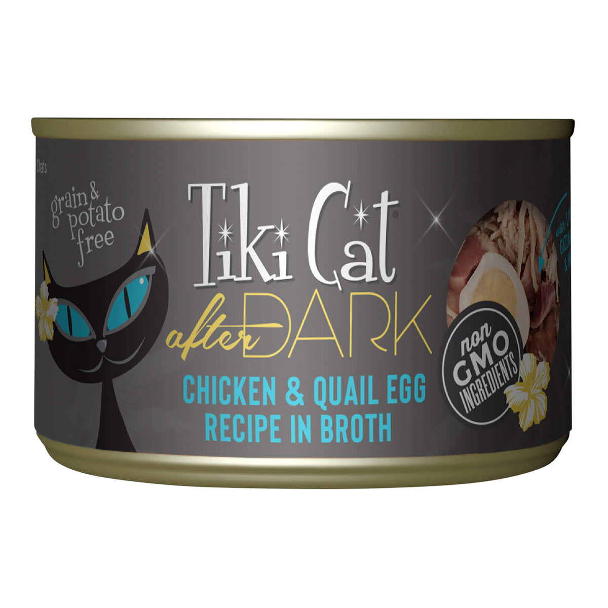 Tiki Cat After Dark Wet Cat Food, Chicken & Quail Egg, 5.5 oz. Cans, 8 Count