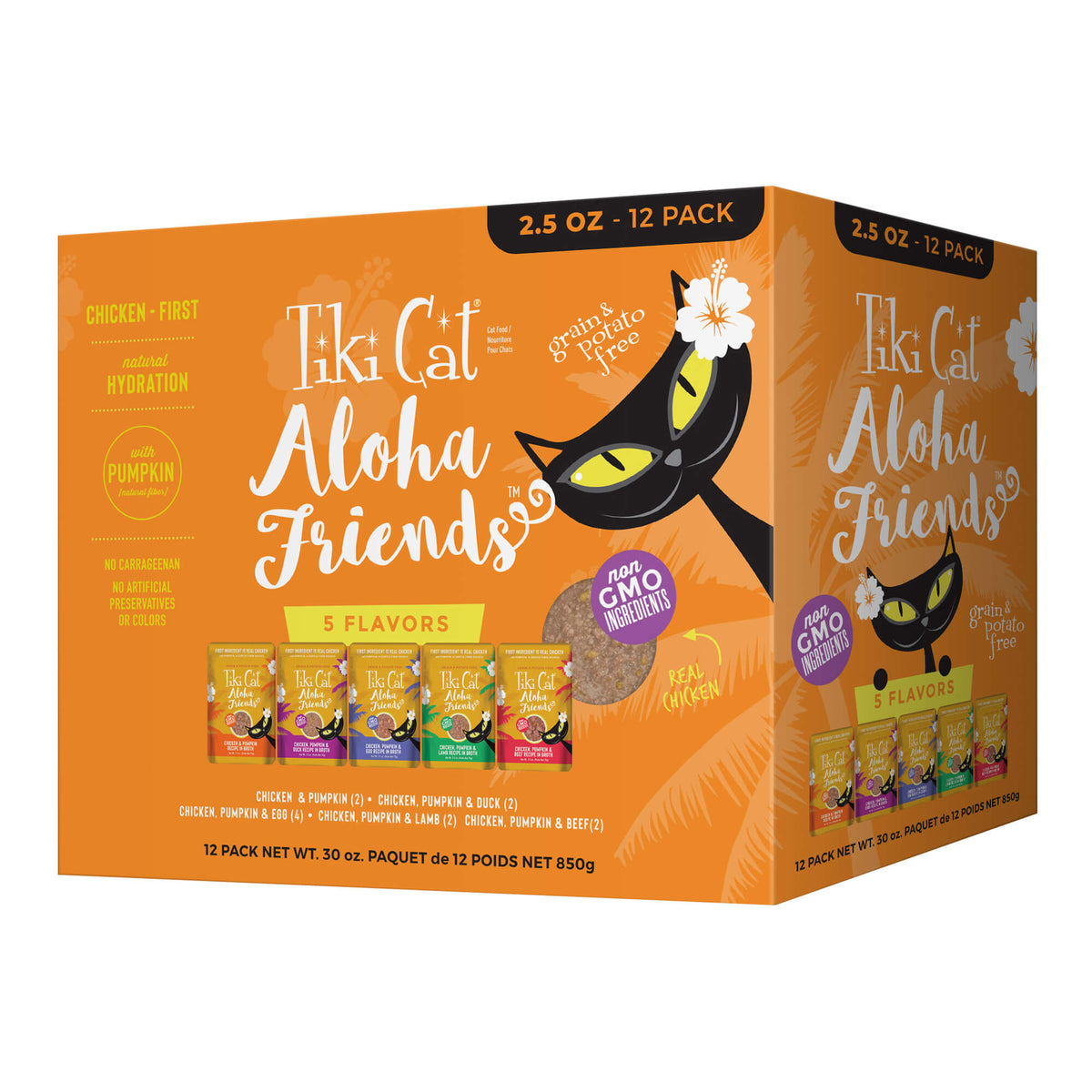 Tiki Cat Aloha Friends Wet Cat Food, Variety Pack, 2.5 oz. Pouch, 12 Count
