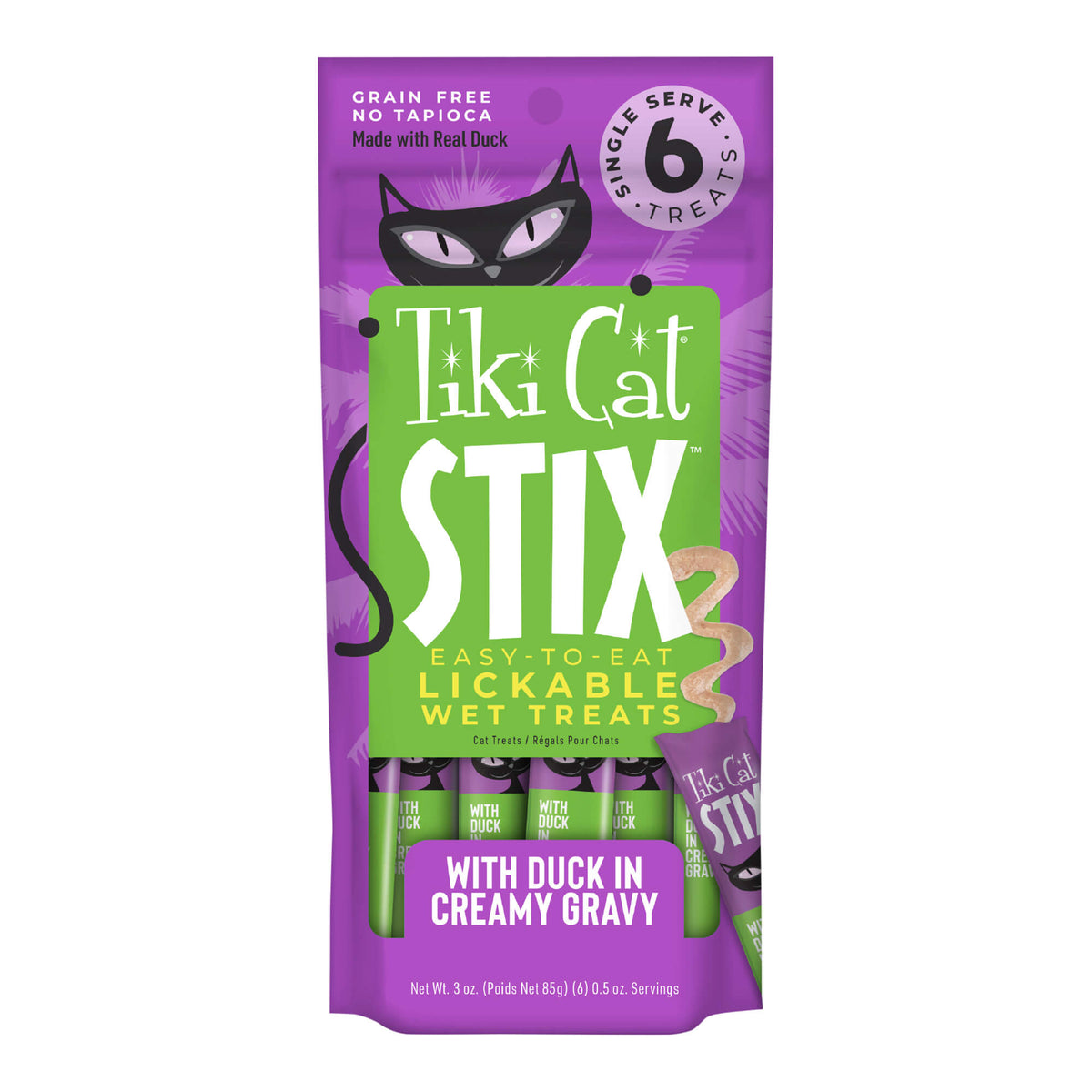 Tiki Cat Stix Wet Cat Treats, Duck, 3 oz. Pouch, 12 Count