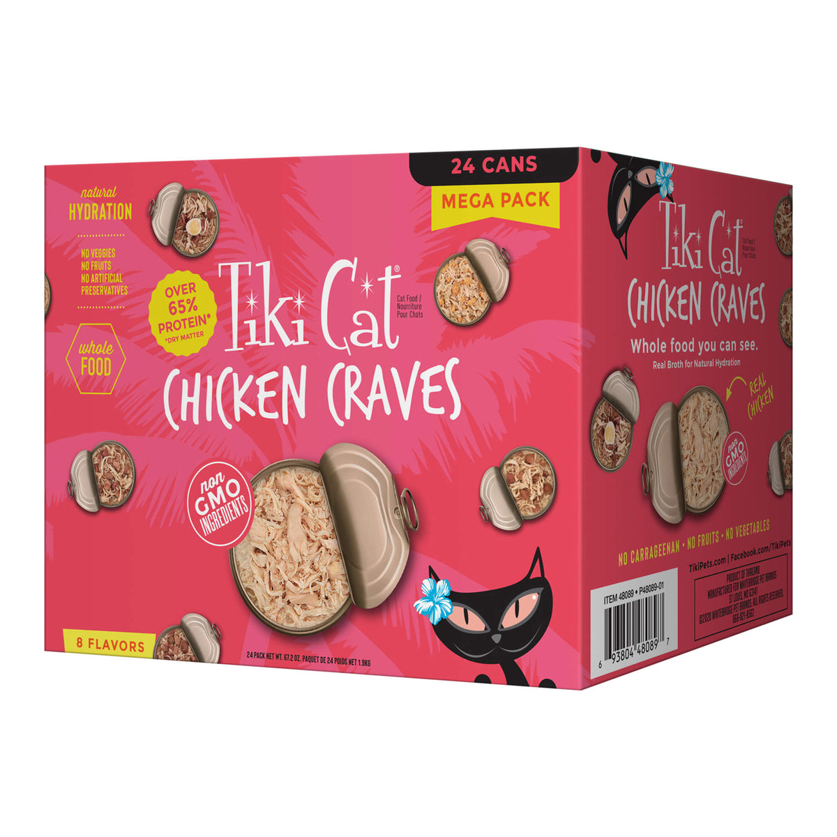 Tiki Cat Wet Cat Food Mega Pack, Chicken Craves Variety Pack, 2.8 oz. Cans, 24 Count