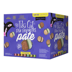 Tiki Cat Wet Cat Food Mega Pack, Fish Favorites Pate, 2.8 Ounce Cans, 24 Count