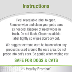 Healthy Promise Cat & Dog Ear Wipes (35 Count)