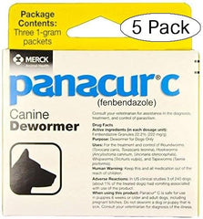 Panacur C Canine Dewormer Dogs 1 (3 Packets) Gram Each Packet Treats 10 lbs (Fiv? ???k, Yellow)