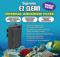 Danner EZ Clean Internal Aquarium Single Filter, Black