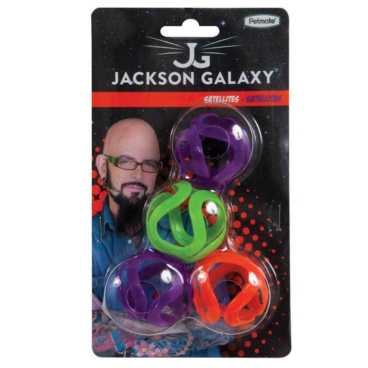 Jackson Galaxy Satellites Cat Toy Orange; Green; Purple 4 Pack