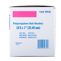 Jeffers Poly Hub Veterinary Needles 100 Pack – Sterile Hypodermic Needles for Injections, Luer Lock & Slip Syringes – Medical Lab Supplies for Cattle, Goat, Pets, Livestock, Vet Use - 25ga x 5/8"