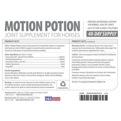 Jeffers Motion Potion Horse Joint Supplement Pellets – Glucosamine HCL, MSM, Chondroitin, Hyaluronic Acid, Vitamin C & E, Daily Equine Support for Senior & Active Horses – 3.1, lbs 48 Day Supply