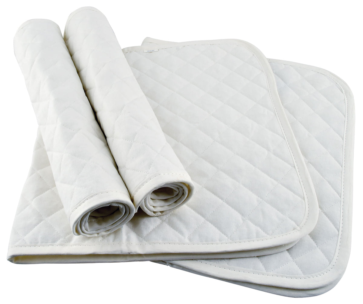 Cotton Quilted Leg Wraps, set of 4, White Size: 16 in