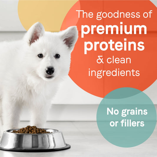 CANIDAE PURE Farm To Bowl GrainFree LID Dry Puppy Food Wild  Caught Salmon  Sweet Potato, 1ea/4 lb
