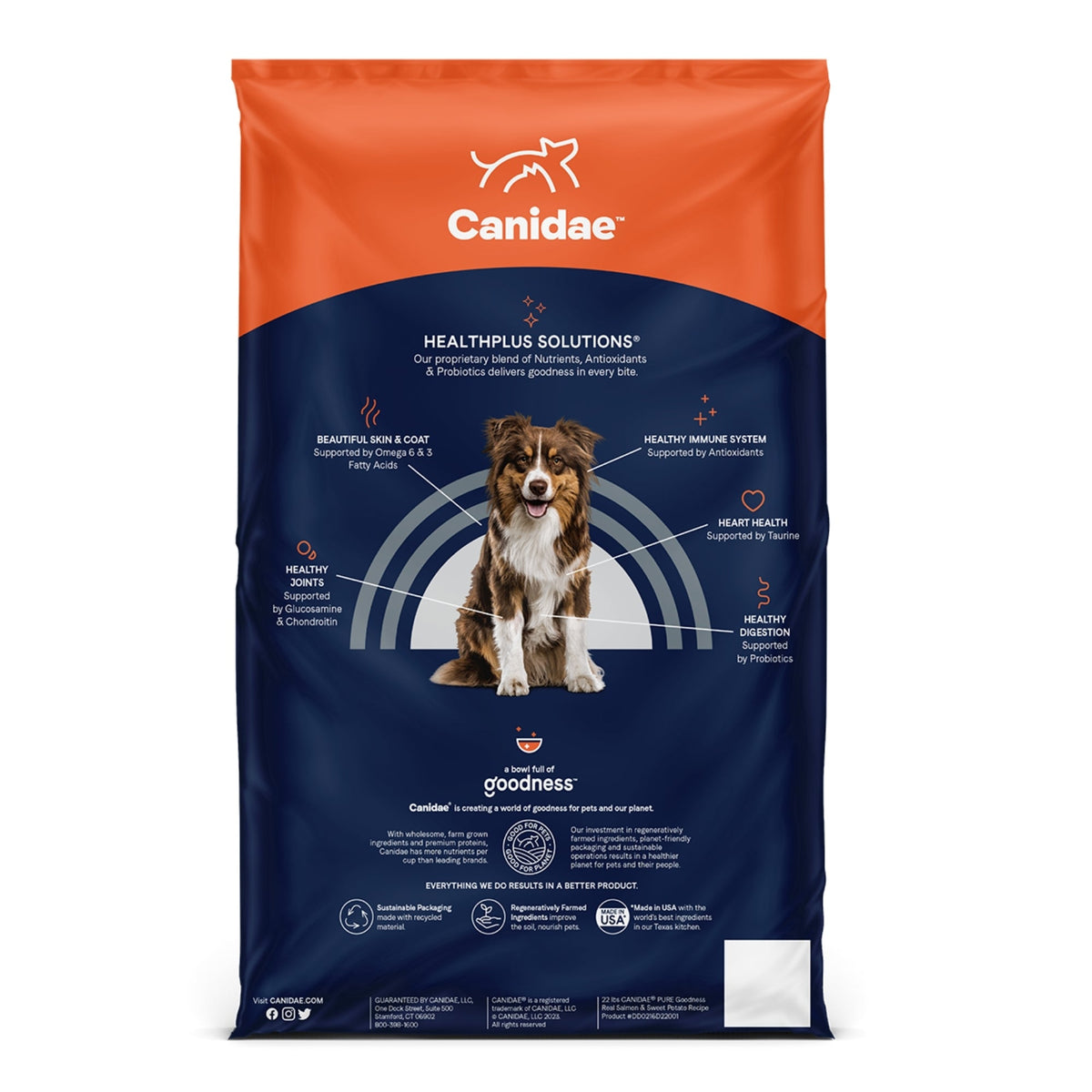 CANIDAE PURE Farm To Bowl GrainFree LID Dry Dog Food Salmon  Sweet Potato, 1ea/4 lb