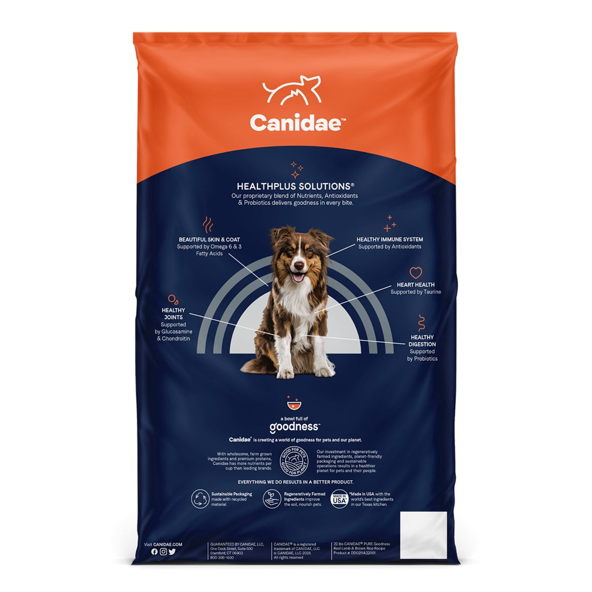 CANIDAE PURE Farm To Bowl  w/Wholesome Grains Dry Dog Food Lamb  Brown Rice, 1ea/22 lb