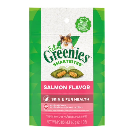 Greenies Feline SmartBites Skin & Fur Crunchy & Soft Adult Cat Treats Salmon 1ea/2.1 oz