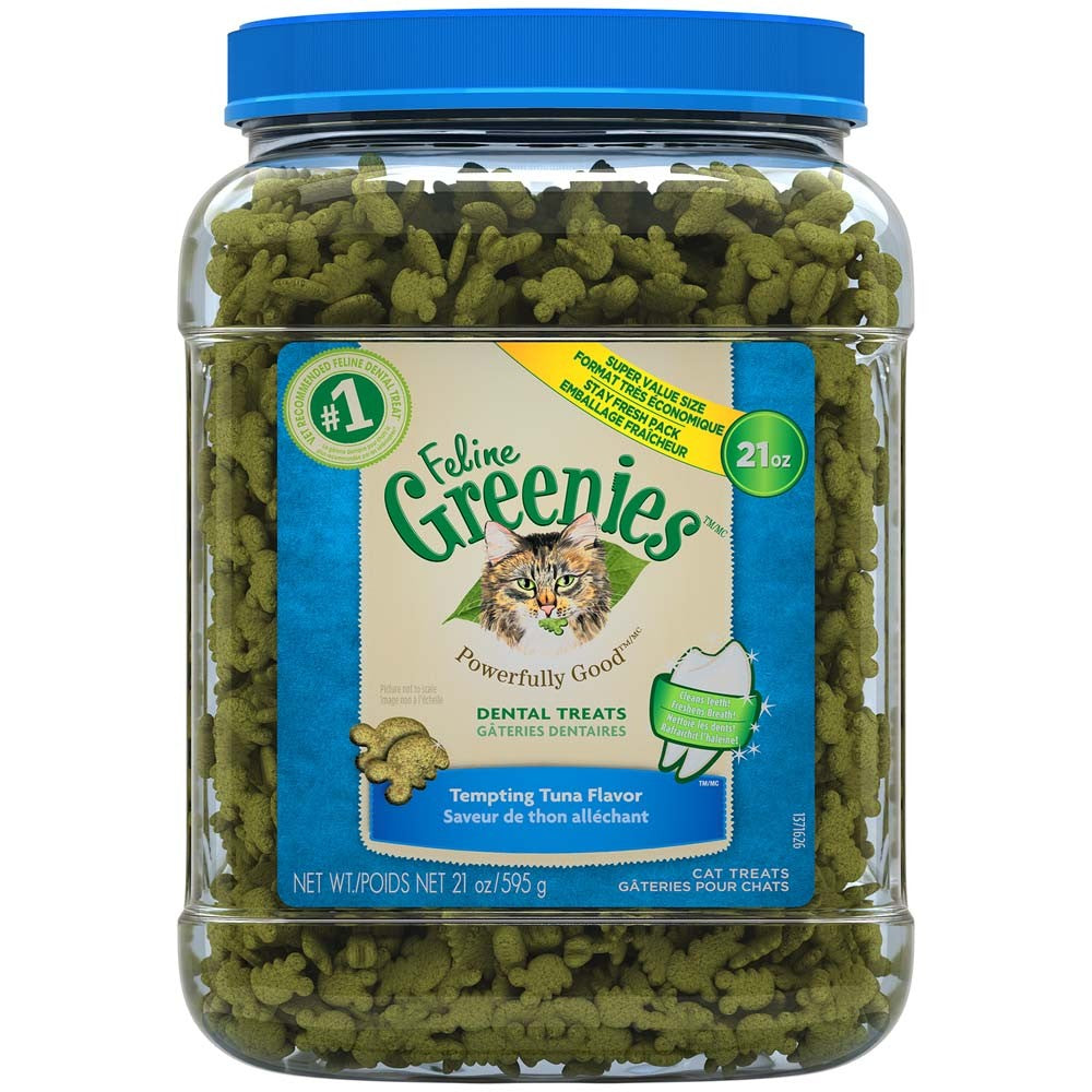 FELINE GREENIES Dental Treats Tempting Tuna Flavor 21oz