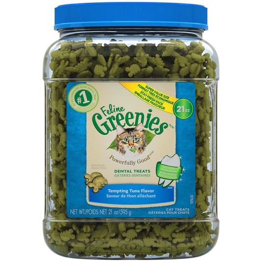 FELINE GREENIES Dental Treats Tempting Tuna Flavor 21oz