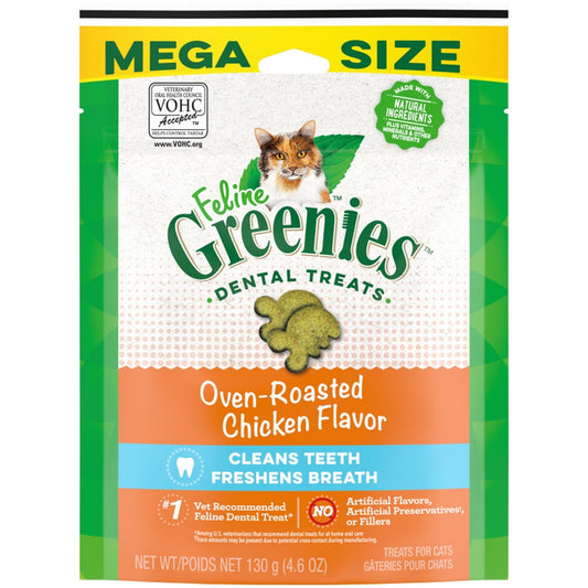 Feline Greenies Dental Treat Oven Roasted Chicken 4.6oz