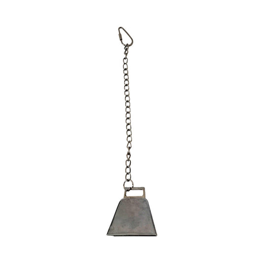 A&E Happy Beaks Silver Bird Bell on Chain Bird Toy Large