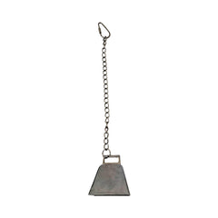 A&E Happy Beaks Silver Bird Bell on Chain Bird Toy Large