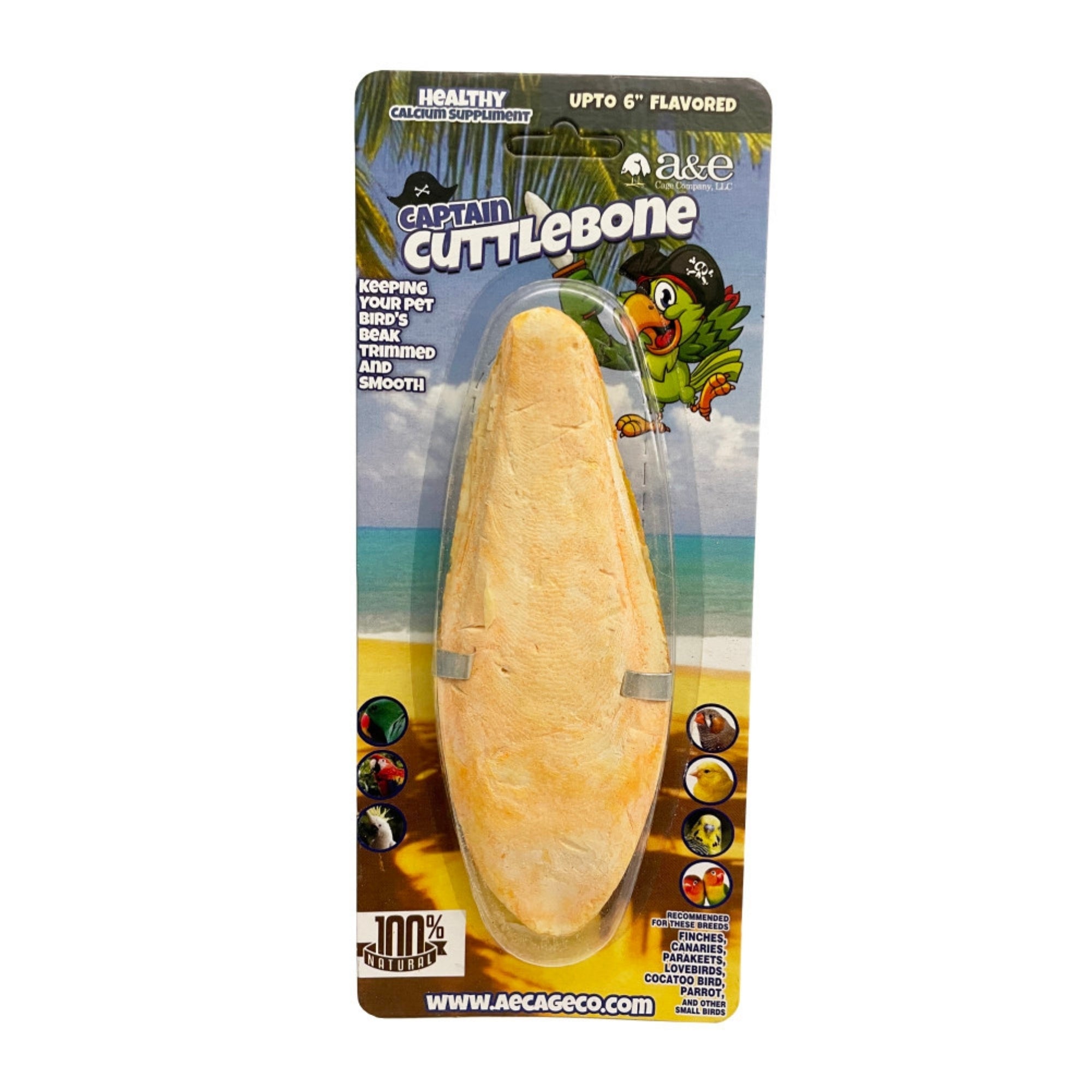 A & E Cages Flavored Cuttlebone 1ea/6 in. (Pack of 3)
