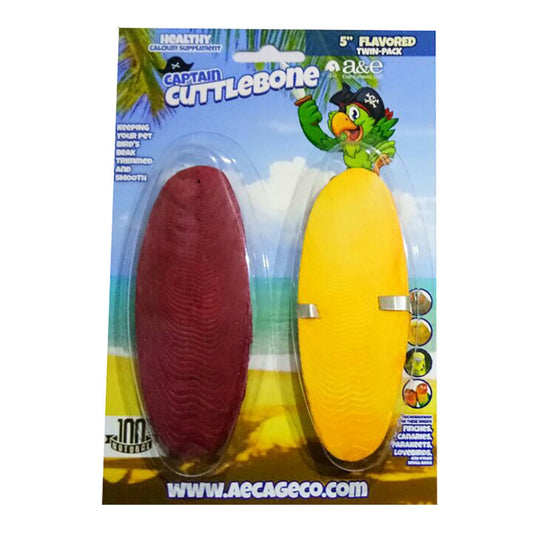 A & E Cages Captain Cuttlebone Flavored Bird Treat 1ea/2 pk, 5 in. (Pack of 3)