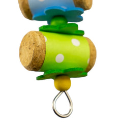 A & E Cages Happy Beaks Rainbow Rollers Cork Bird Toy 1ea
