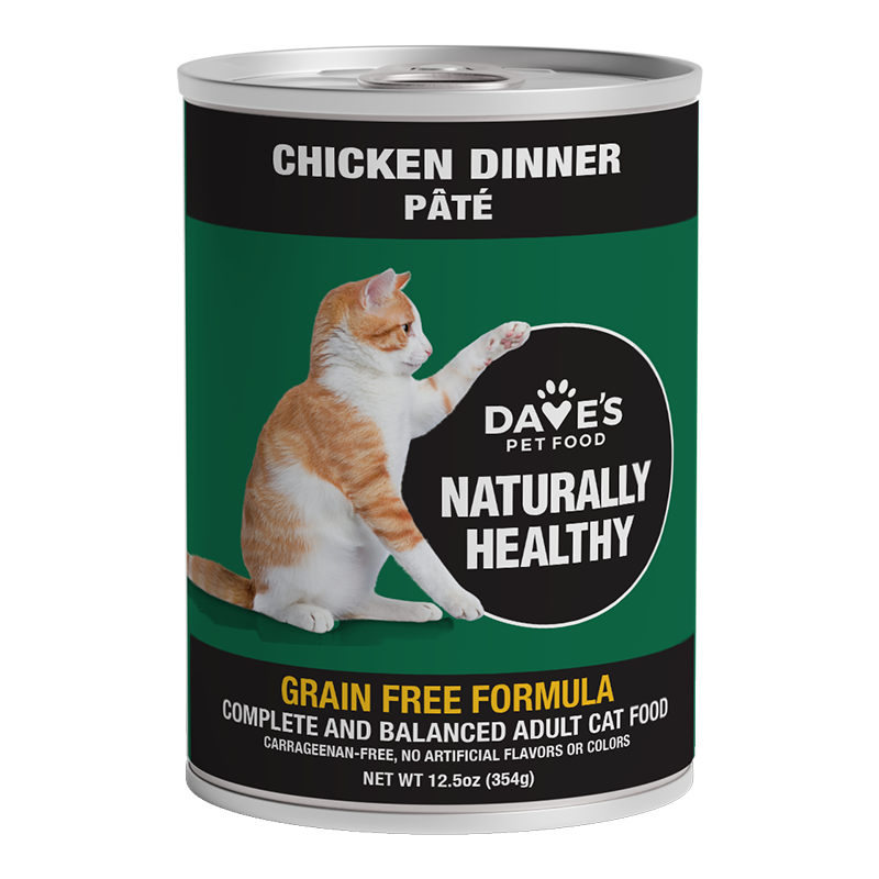 Dave's Naturally Healthy Cat Food; Chicken Formula 12.5oz. (Case of 12)