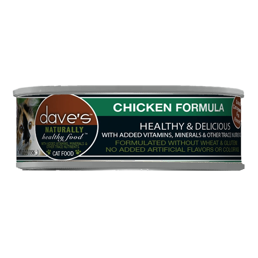Dave's Pet Food Cat Naturally Healthy Chicken Formula 5.5oz. (Case of 24)
