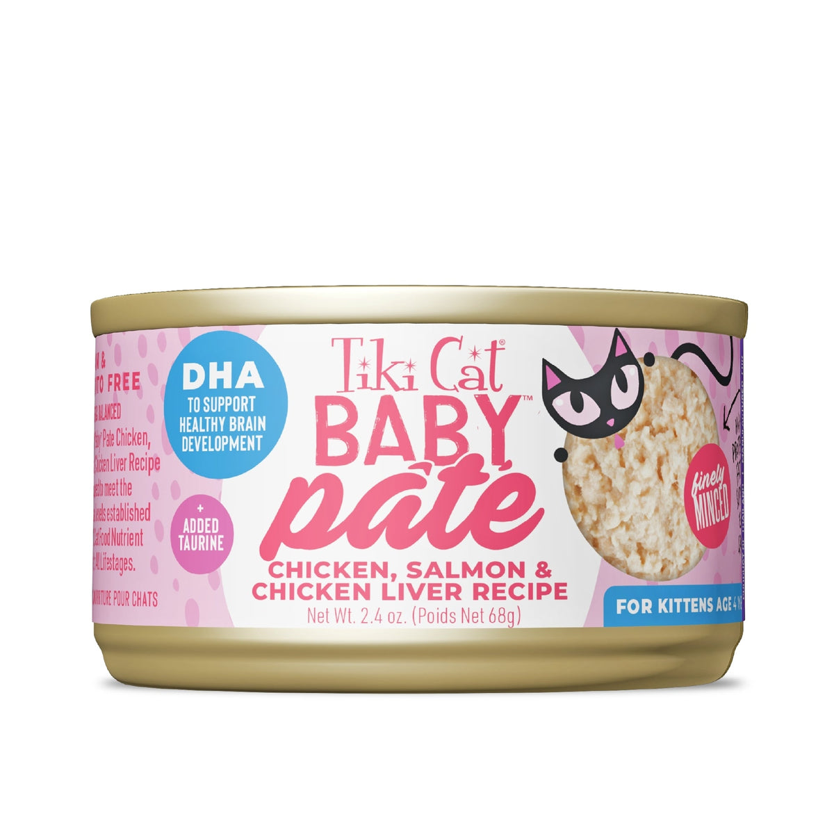 Tiki Pet Cat Pate Kitten Chicken Salmon 2.4Oz (12 per unit)