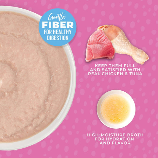 Tiki Pet Cat Mousse Kitten Chicken, Tuna, Chicken Liver 2.4oz. (Case of 12)