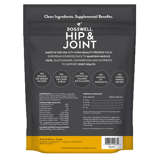 Dogswell Hip & Joint Grain-Free Jerky Dog Treat Regular Duck 1ea/10 oz