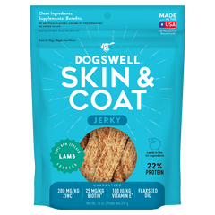 Dogswell Jerky Skin and Coat Grain-Free Lamb 10oz.