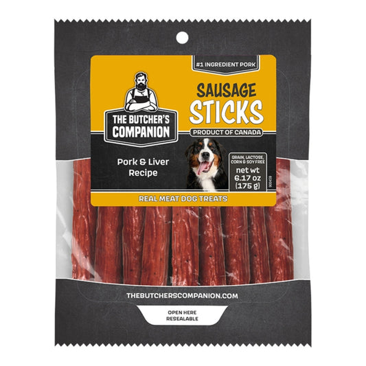 Butcher's Companion Dog Pork & Liver Sausage Sticks 6.17oz.