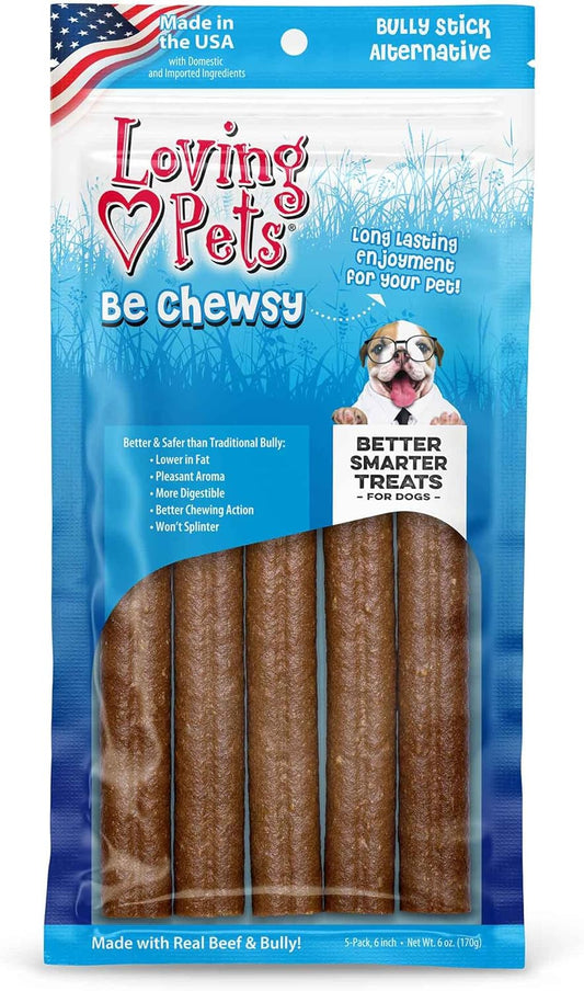 Loving Pets Be Chewsy, Bully Stick Alternative, 5pk, 6"