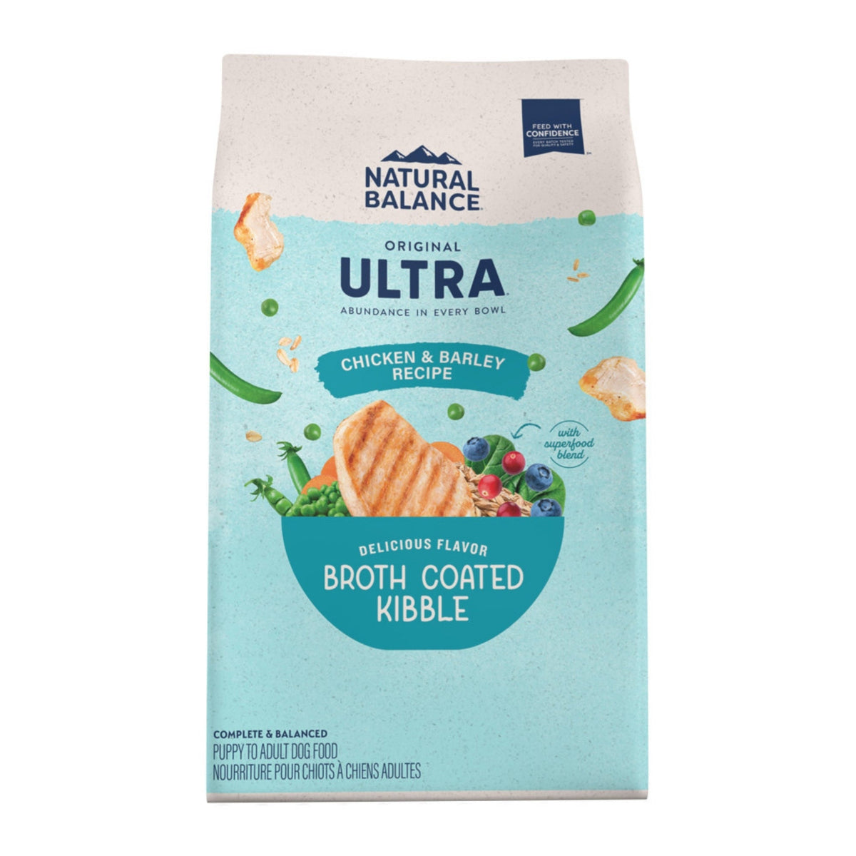 Natural Balance Pet Foods Original Ultra Broth Coated Dry Dog Food Chicken & Barley 24lb