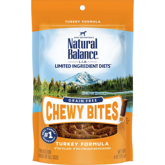 Natural Balance Pet Foods L.I.D Grain Free Chewy Bites! Dog Treats Turkey 1ea/4 oz