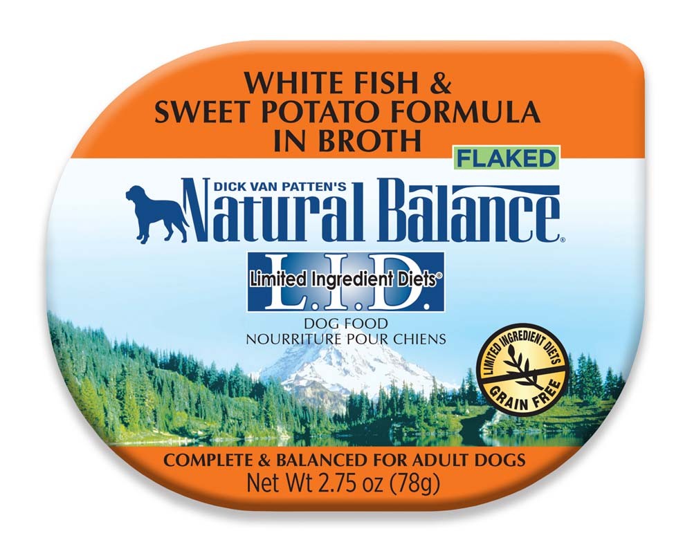 Natural Balance Pet Foods L.I.D White Fish and Sweet Potato in Broth Dog Food 2.75 oz 24 Pack