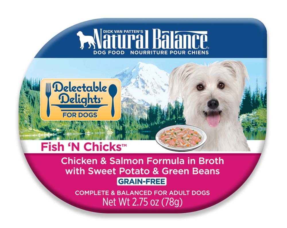 Natural Balance Pet Foods Delectable Delights Fish N Chicks in Broth Dog Food 2.75 oz 24 Pack