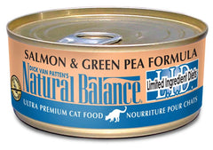 Natural Balance Pet Foods L.I.D. Salmon and Green Pea Formula Canned Cat Wet Food 5.5 oz 24 Pack