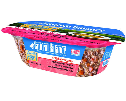 Natural Balance Pet Foods Delectable Delights OFishally Scampi Stew Cat Wet Food 2.5 oz 12 Pack