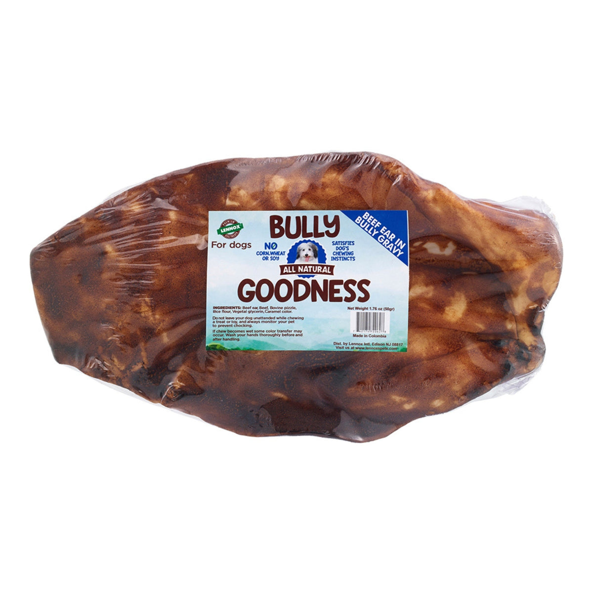 Lennox Bully Goodness Beef Ear in Gravy Dog Treat 1ea/LG