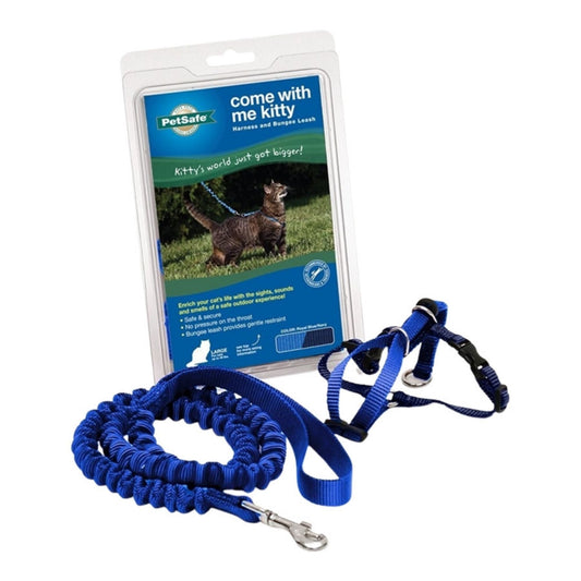 Petsafe Cat Come With Me Kitty Harness And Bungee Leash Royal Blue Large