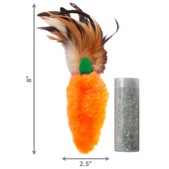 KONG Refillables Catnip Carrot with Feather Cat Toy Orange 1ea/One Size