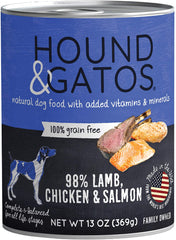 Hound And Gatos Dog Grain Free Lamb Chicken And Salmon 13oz. (Case of 12)