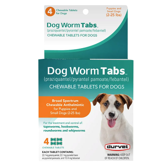 Tabletas antiparasitarias para perros, 2-25 libras, 4 unidades